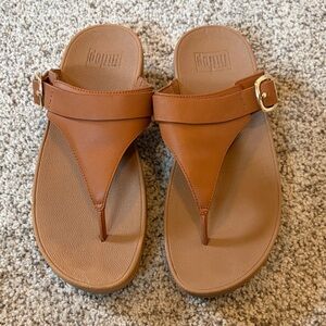 Fitflop Brown Sandals with Gold Buckle